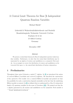 A Central Limit Theorem for Bose Z&ndash;Independent Quantum Random
