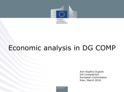Competition Analysis and the use of Economics
