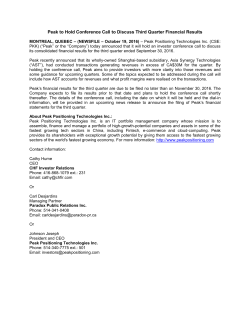 peak-to-hold-conference-call-to-discuss-third-quarter-financial
