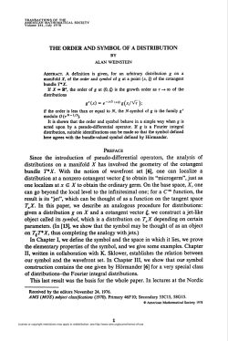 the order and symbol of a distribution
