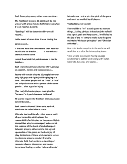 Each Team plays every other team one time&hellip;