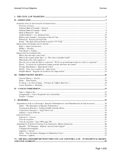 I – THE CIVIL LAW TRADITION