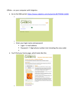 Offsite &ndash; on your computer with Volgistics &bull; Go to the DBG portal