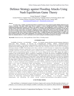 Defence Strategy against Flooding Attacks Using Nash Equilibrium