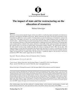 The impact of state aid for restructuring on the allocation of