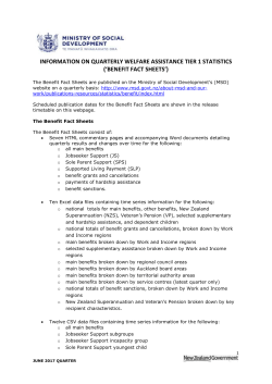 Benefit Fact Sheets Technical Information