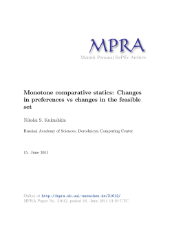 Monotone comparative statics - Munich Personal RePEc Archive