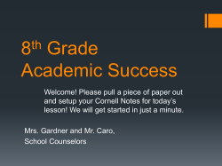 8th Grade academic success