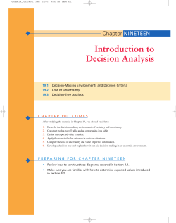 Introduction to Decision Analysis