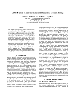 On the Locality of Action Domination in Sequential Decision Making