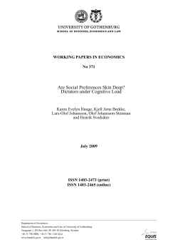 Cognitive capacity and social preferences