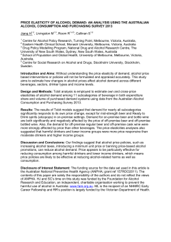 PRICE ELASTICITY OF ALCOHOL DEMAND: AN ANALYSIS USING