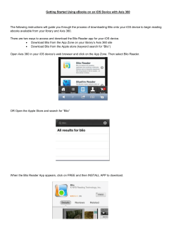Getting Started Using eBooks on an iOS Device with Axis 360 The