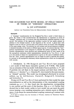 THE RUIJGROK-VAN HOVE MODEL OF FI
