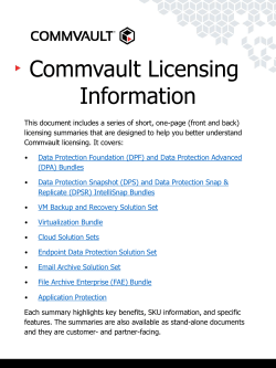 Commvault Licensing Information