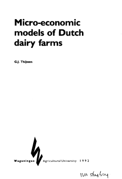 Micro-economic models of Dutch dairy farms