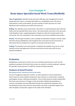 Case Example 9:Brain injury Specialist Social Work Team (Sheffield)
