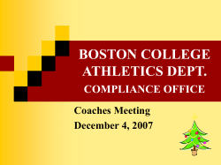 BOSTON COLLEGE COMPLIANCE OFFICE