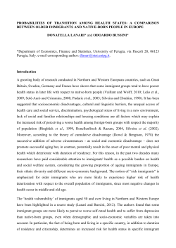 probabilities of transition among health states