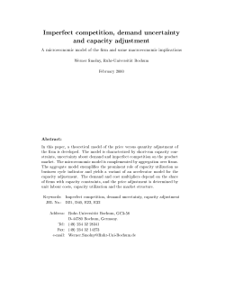 Imperfect competition, demand uncertainty and capacity adjustment