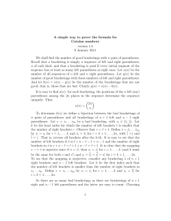 A simple way to prove the formula for Catalan numbers version 1.0 9