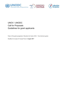 Guidelines for Grant Applicants - United Nations Office on Drugs and