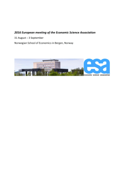 2016 European meeting of the Economic Science Association