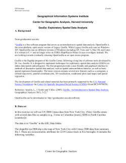 GeoDa: Exploratory Spatial Data Analysis