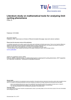 Literature study on mathematical tools for analyzing limit