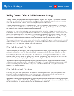 Option Strategy Writing Covered Calls