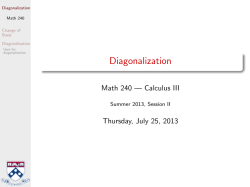 Diagonalization