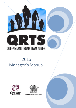 2016 Manager`s Manual - Galibier Partners Elite Women`s Cycling