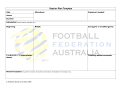 Session Plan Template - FFA Coaching Resource