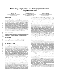 Evaluating Singleplayer and Multiplayer in Human