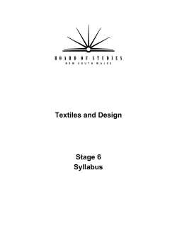 Textiles and Design Stage 6 Syllabus