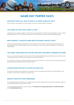 GAME DAY PARTIES FAQ`S