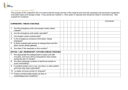 Fire and safety checklist for multi area