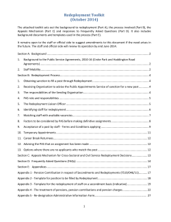 Suggested Redeployment Toolkit Structure