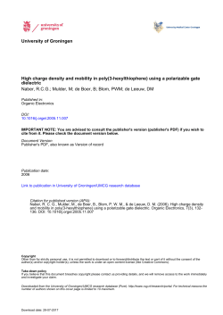 University of Groningen High charge density and mobility in poly(3