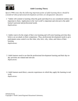 Adult Learning Theory - NSW Department of Education