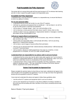 Pupil Acceptable Use Policy Agreement