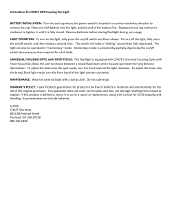 Instructions for COAST HP2 Focusing Pen Light BATTERY