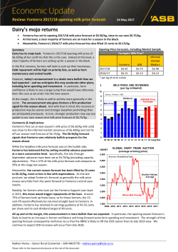 Fonterra 2017/18 opening milk price forecast