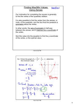 Finding Max/Min Values Using Zeroes