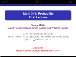 Math 341: Probability First Lecture