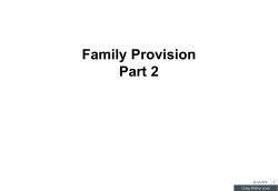 Review of Family Provision