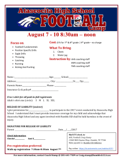 Instruction by: AHS coaching staff