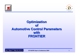 Optimization of Automotive Control Parameters with FRONTIER