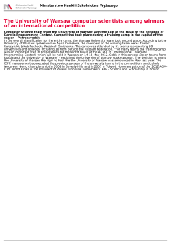 The University of Warsaw computer scientists among winners of an