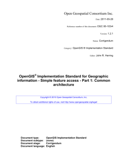 Simple feature access - Part 1 - OGC Portal